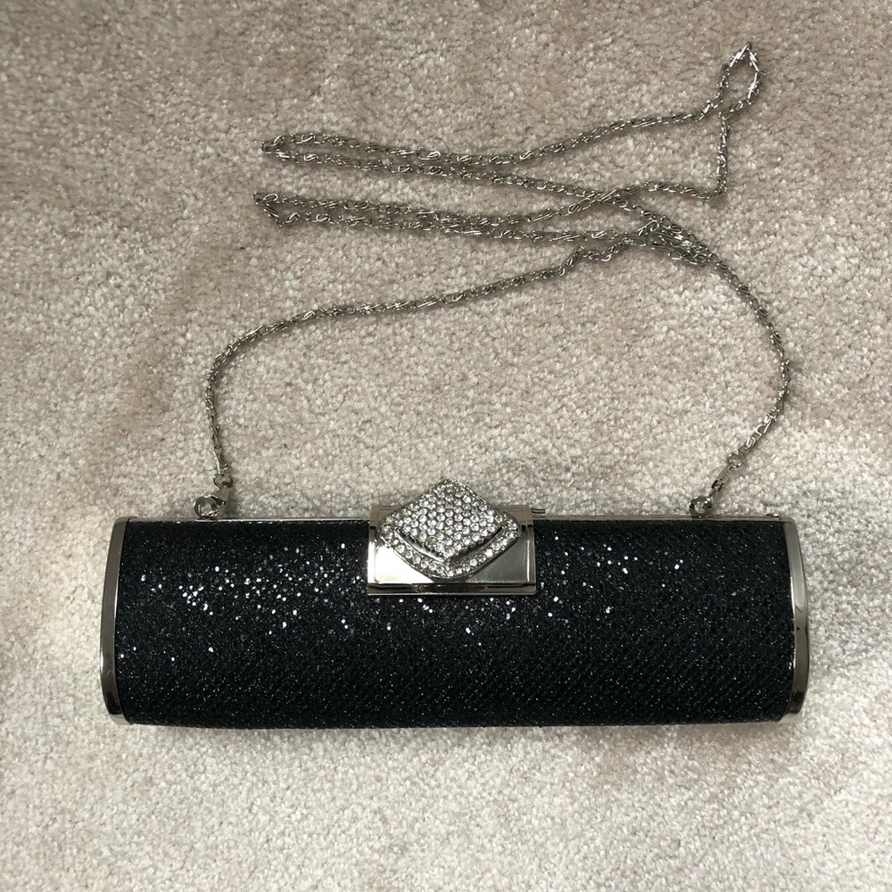 NWOT Black & Silver Clutch by Sergio Feretti